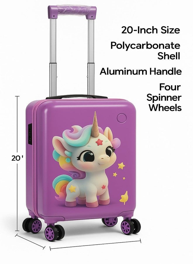 Swarn Products حقيبة سفر للأطفال من سوارن برودكتس ماجيكال دريم يوني مصنوعة من البوليستر خفيف الوزن للغاية (20 بوصة) - Image 2